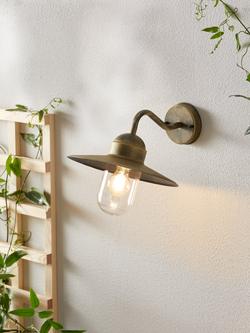 John Lewis Hayle Outdoor Wall Light, Gold - view 2, Gold