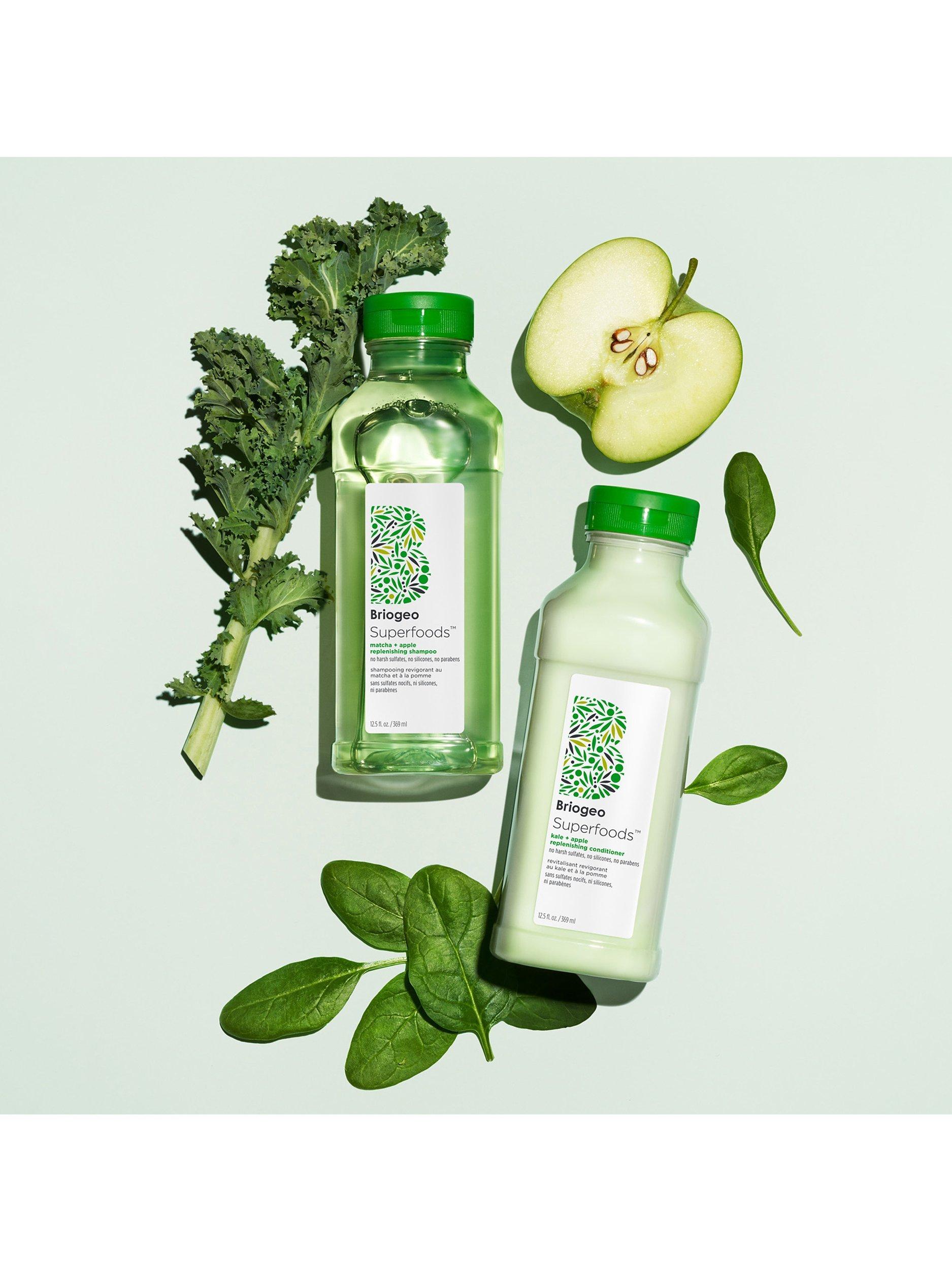 Product image 8 of 11, which shows Briogeo Superfoods™ Matcha, Apple + Kale Replenishing Shampoo + Conditioner Duo