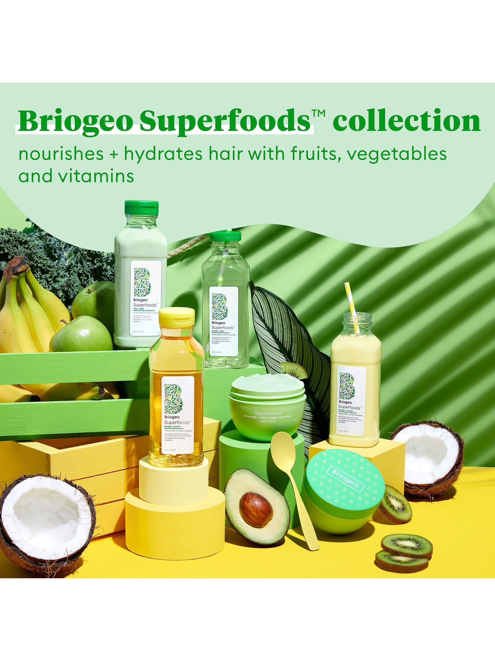 Product image 10 of 11, which shows Briogeo Superfoods™ Matcha, Apple + Kale Replenishing Shampoo + Conditioner Duo