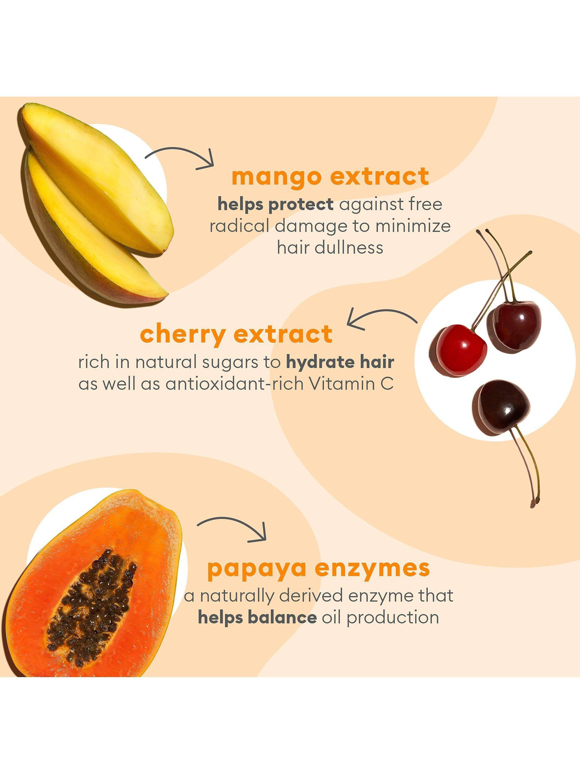 Product image 3 of 8, which shows Briogeo Superfoods™ Mango + Cherry Balancing Shampoo, 369ml