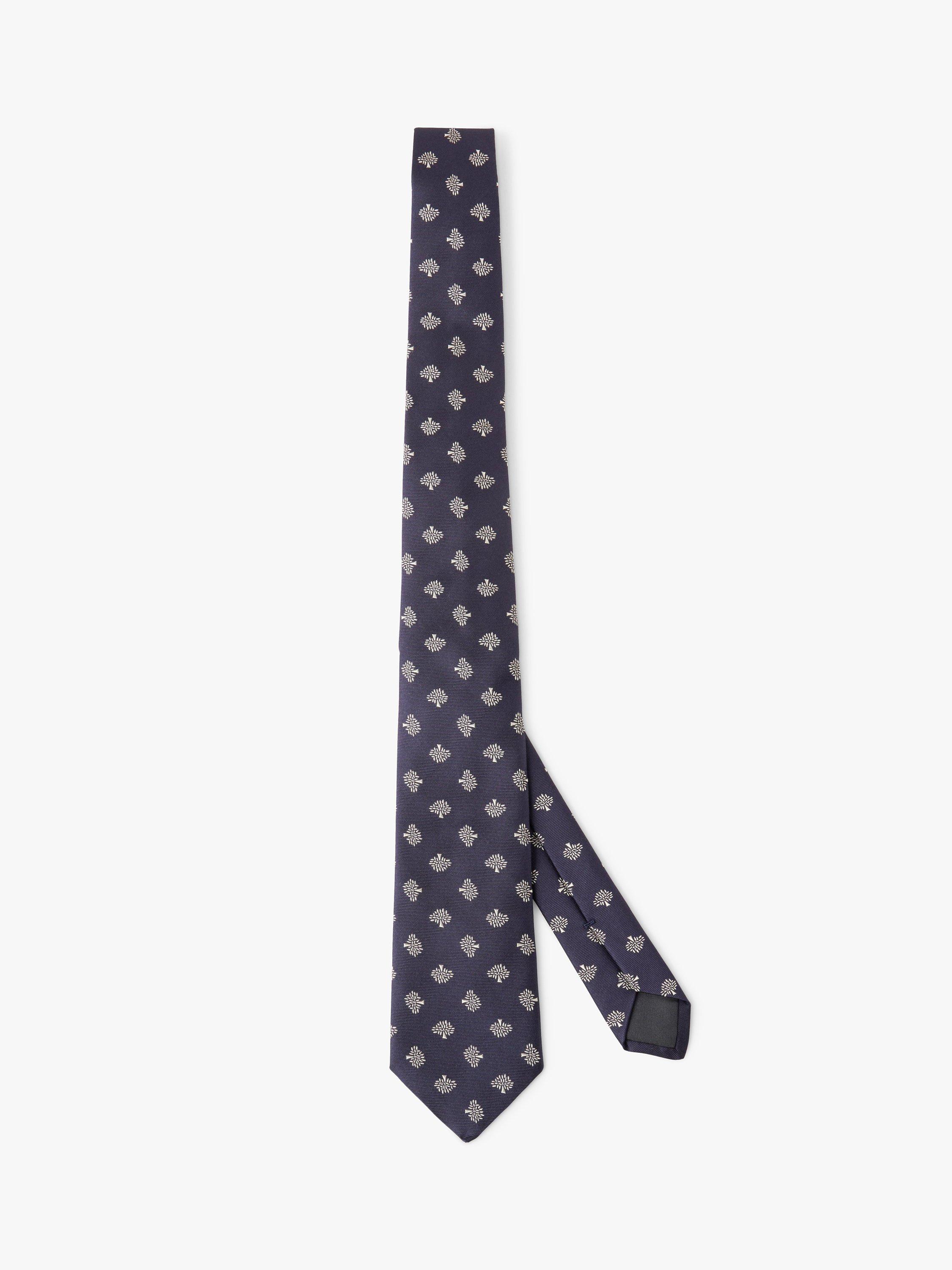 Mulberry All Over Tree Silk Tie, Night Sky