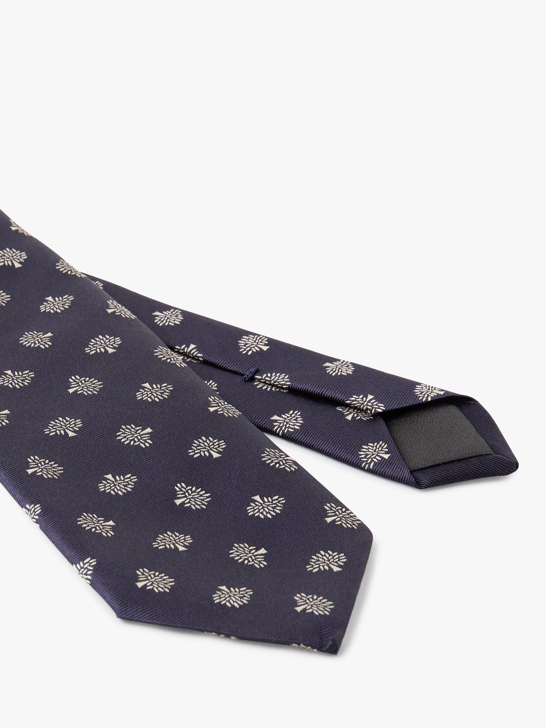 Mulberry All Over Tree Silk Tie, Night Sky