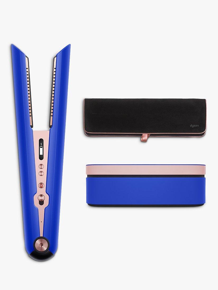 Product image 1 of 10, which shows Dyson Corrale Hair Straightener with Complimentary Gift Case, Blue Blush