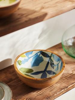 John Lewis Lisbon Foliage Salad Bowl, 24cm, FSC-Certified (Mango Wood), Natural/Multi - view 2, Natural/Multi