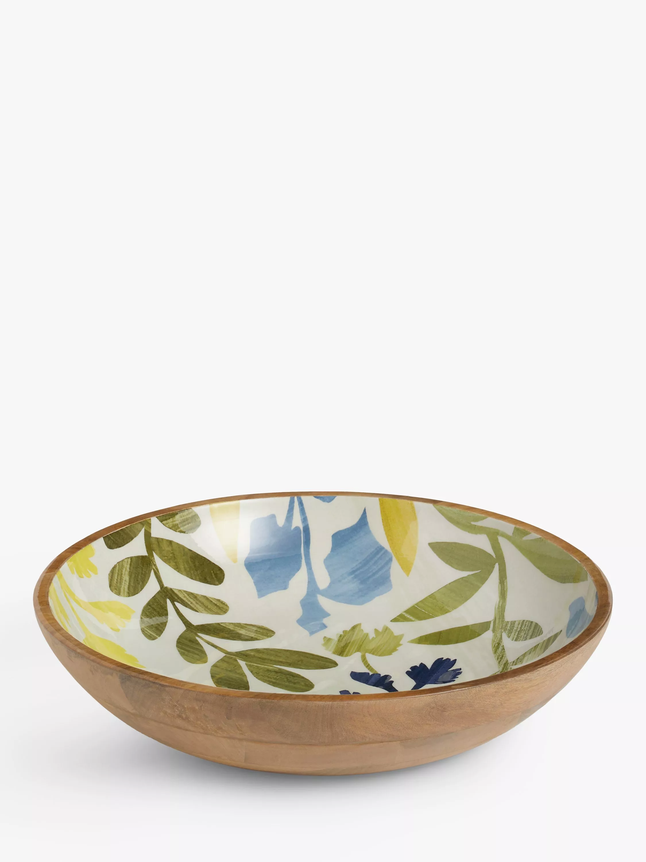 John Lewis Lisbon Foliage Serving Bowl 44cm FSC Certified Mango Wood Natural Multi
