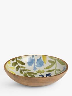 John Lewis Lisbon Foliage Serving Bowl, 44cm, FSC-Certified (Mango Wood), Natural/Multi, Natural/Multi