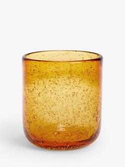 John Lewis Bubble Glass Tumbler, 330ml, Amber, Red Mid