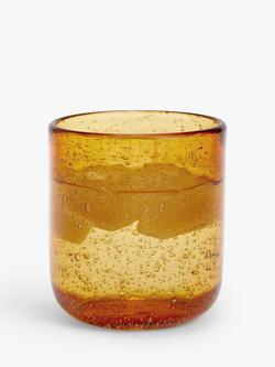 John Lewis Bubble Glass Tumbler, 330ml, Amber - view 2, Red Mid
