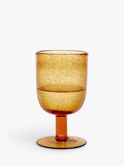 John Lewis Bubble Wine Glass, 345ml, Amber - view 2, Amber