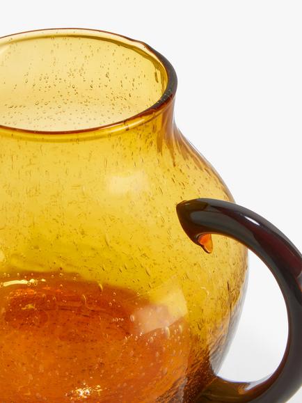 John Lewis Bubble Glass Jug, 2L, Amber - view 2, Red Mid