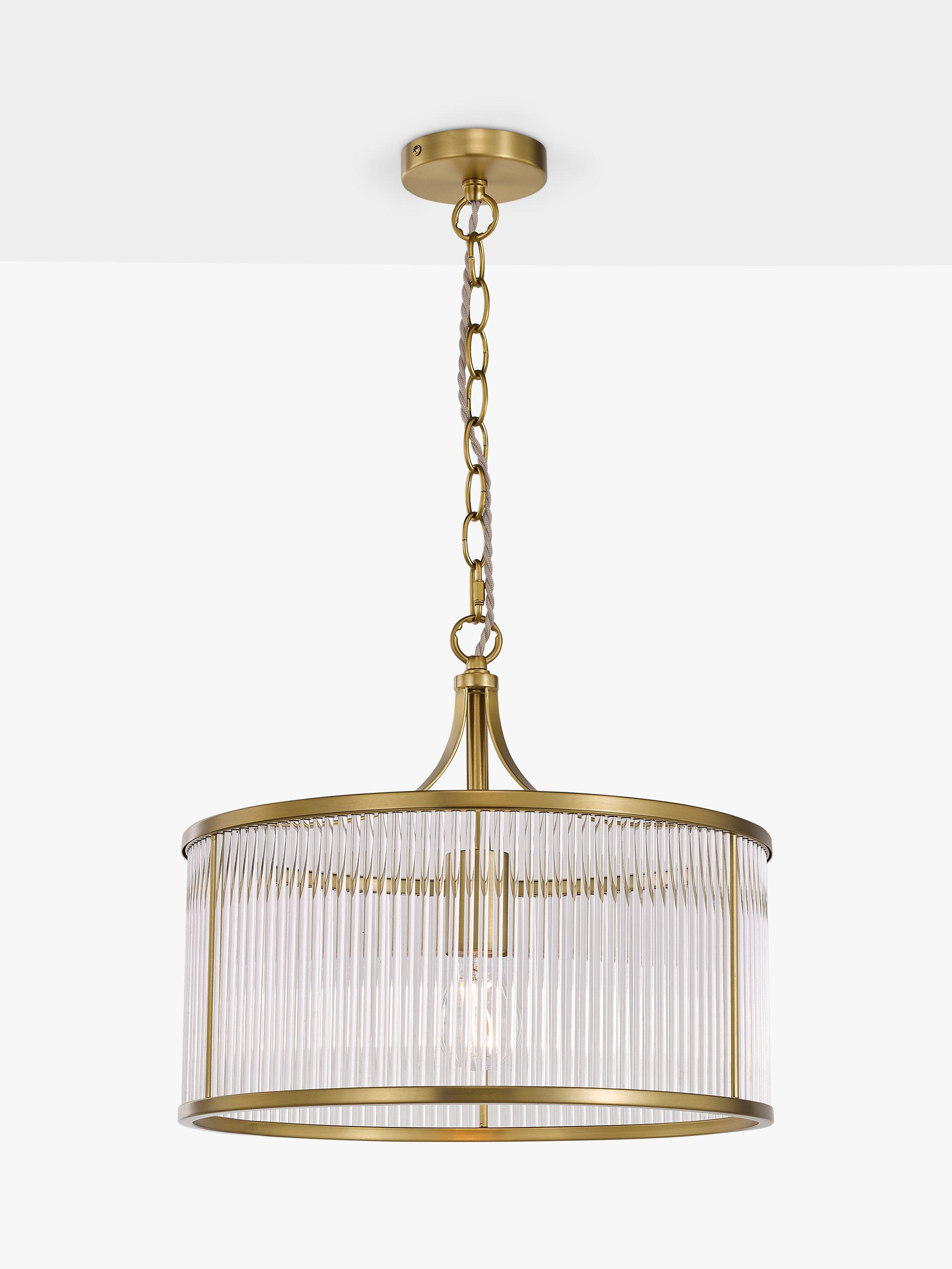 John Lewis Noto Pendant Ceiling Light, Matte Antique Brass