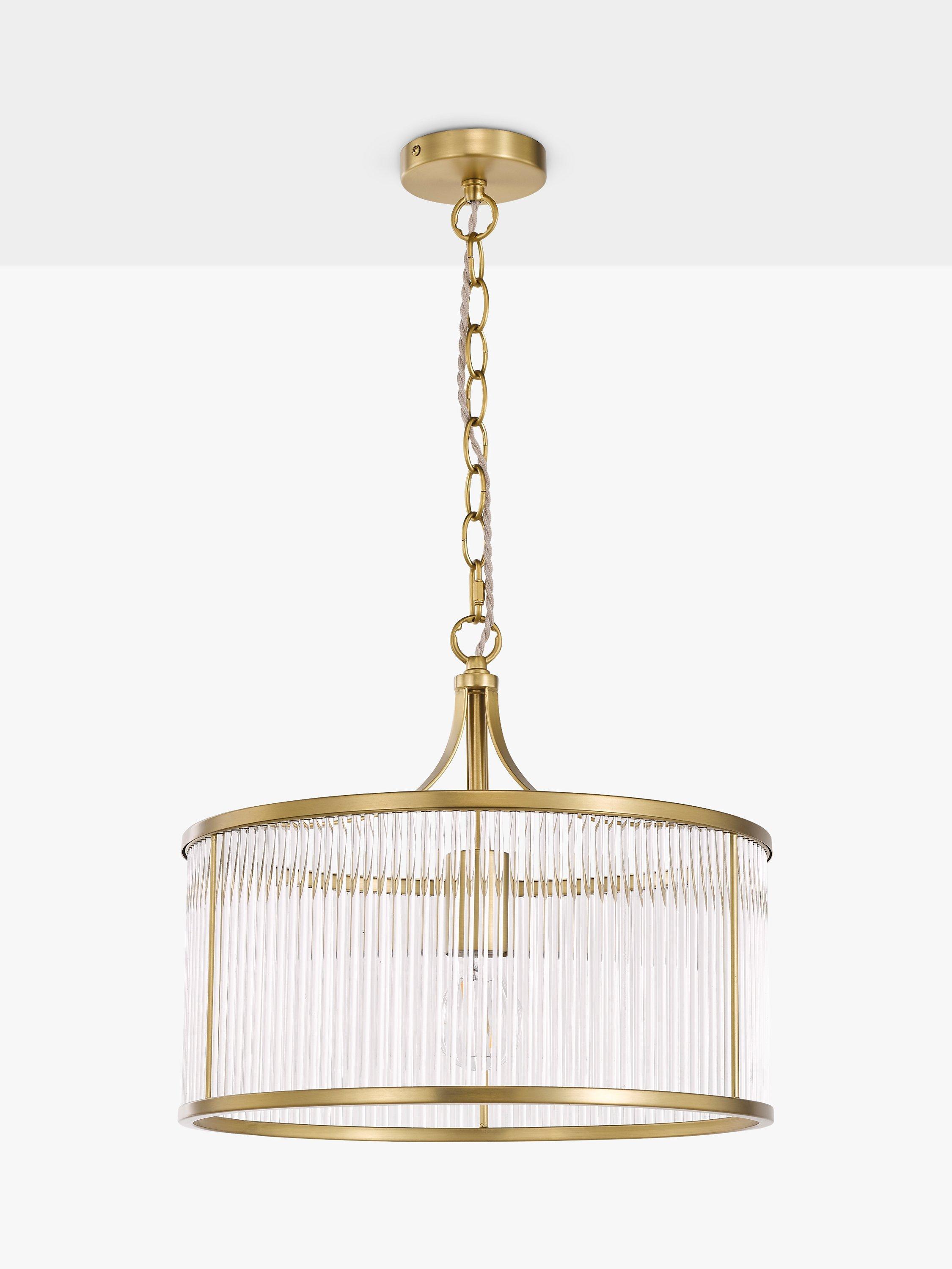 John Lewis Noto Pendant Ceiling Light, Matte Antique Brass