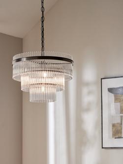 John Lewis Boston Tier Pendant Ceiling Light, Clear - view 2, Clear Glass