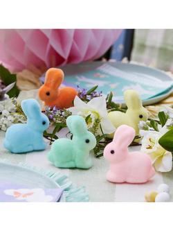 Talking Tables Pastel Rainbow Bunnies, Pack of 5, Multi - view 2, Multi