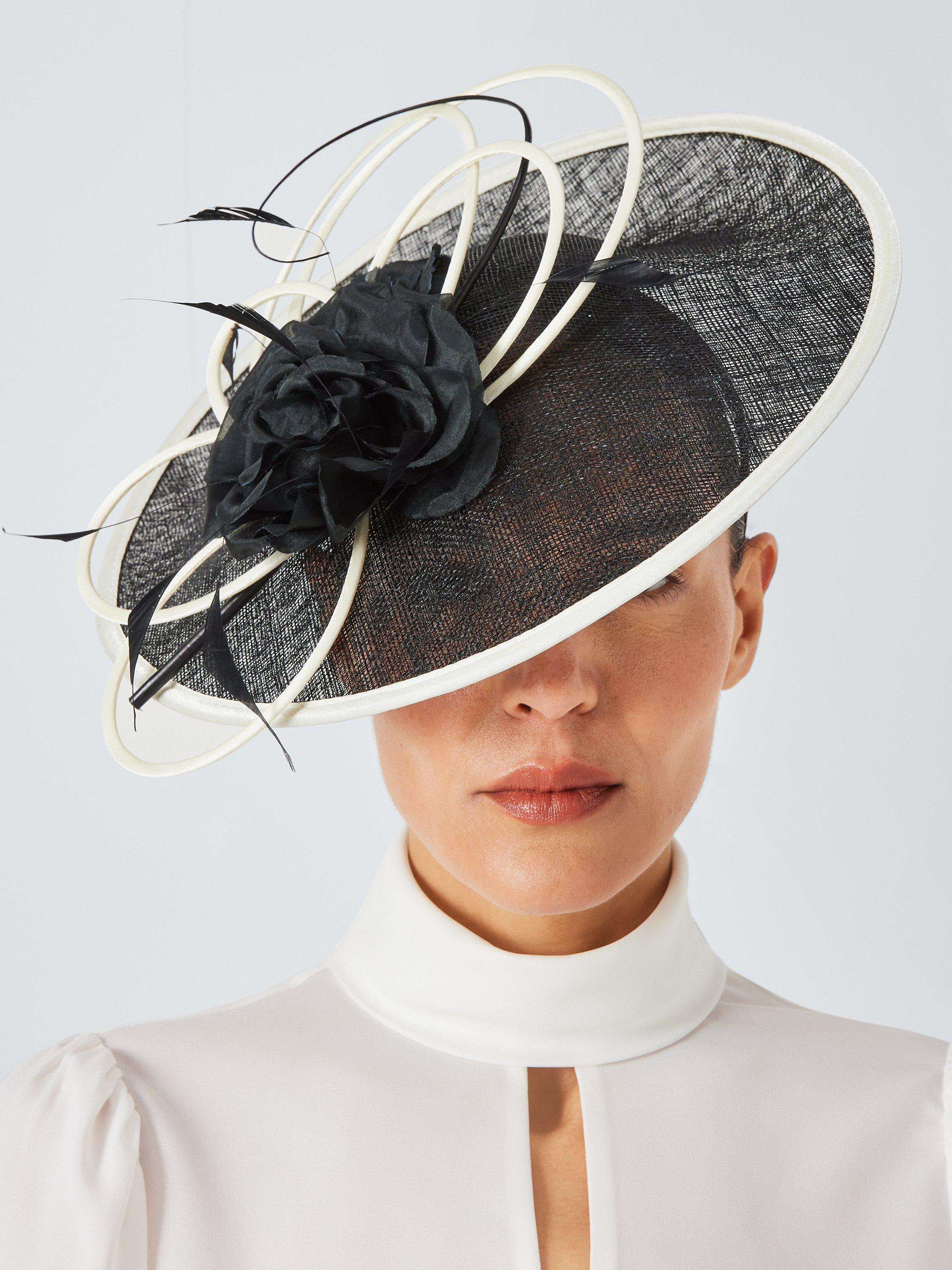 John Lewis Phoebe Satin Trim Disc Occasion Hat, Black