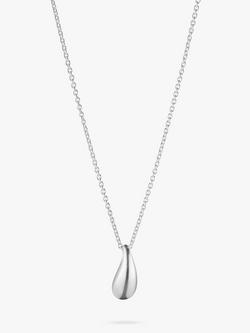 Georg Jensen Reflect Small Drop Pendant Necklace, Silver, Silver