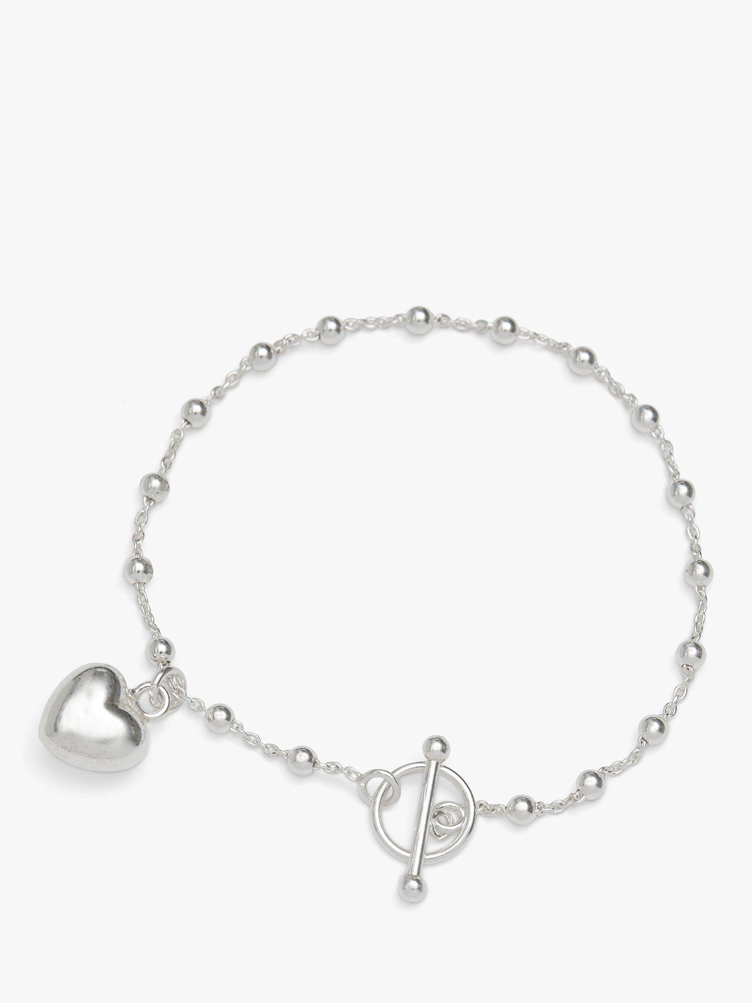 Product image 1 of 3, which shows Simply Silver Puff Heart Bracelet, Silver