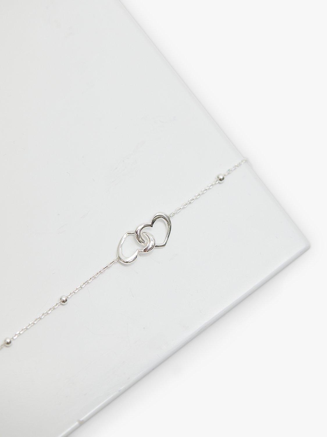 Product image 2 of 3, which shows Simply Silver Interlink Heart Bracelet, Silver