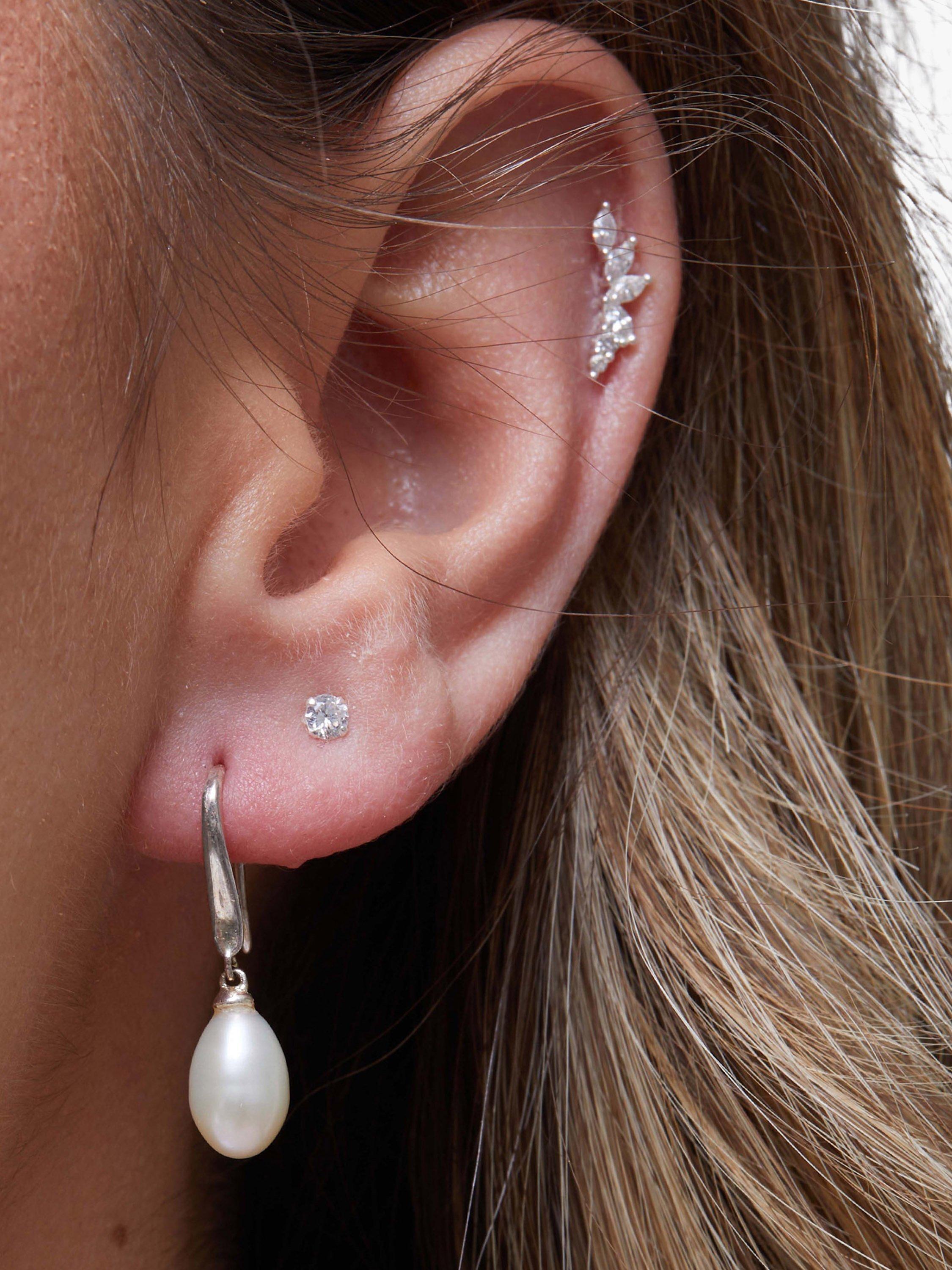 Product image 2 of 2, which shows Simply Silver Sterling Silver Freshwater Pearl Drop Earrings, Silver