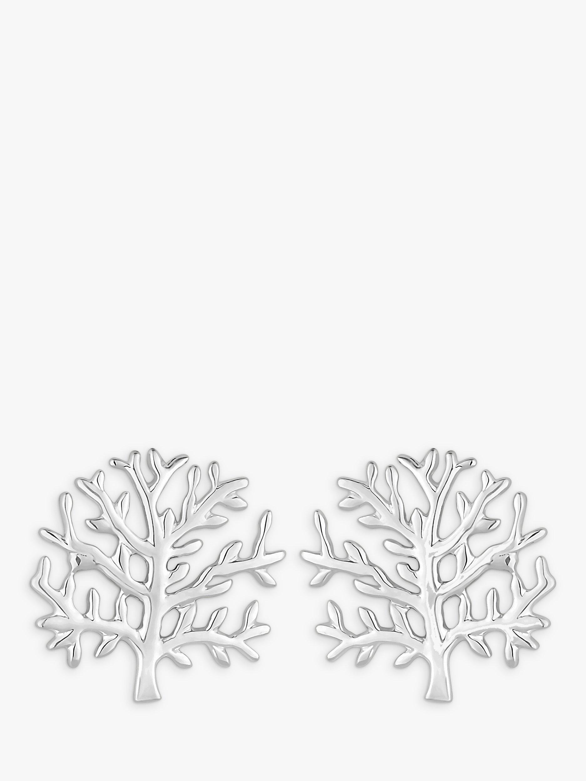 Product image 2 of 4, which shows Simply Silver Tree of Love Stud Earrings, Silver