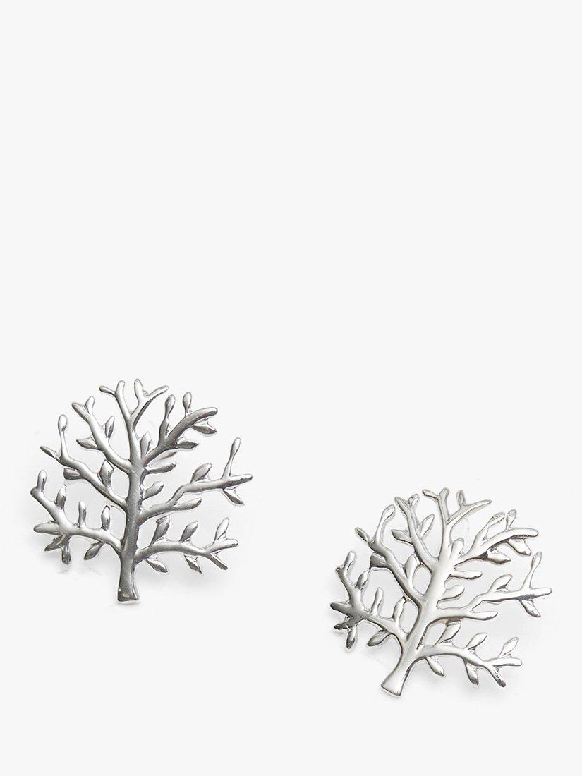 Product image 4 of 4, which shows Simply Silver Tree of Love Stud Earrings, Silver