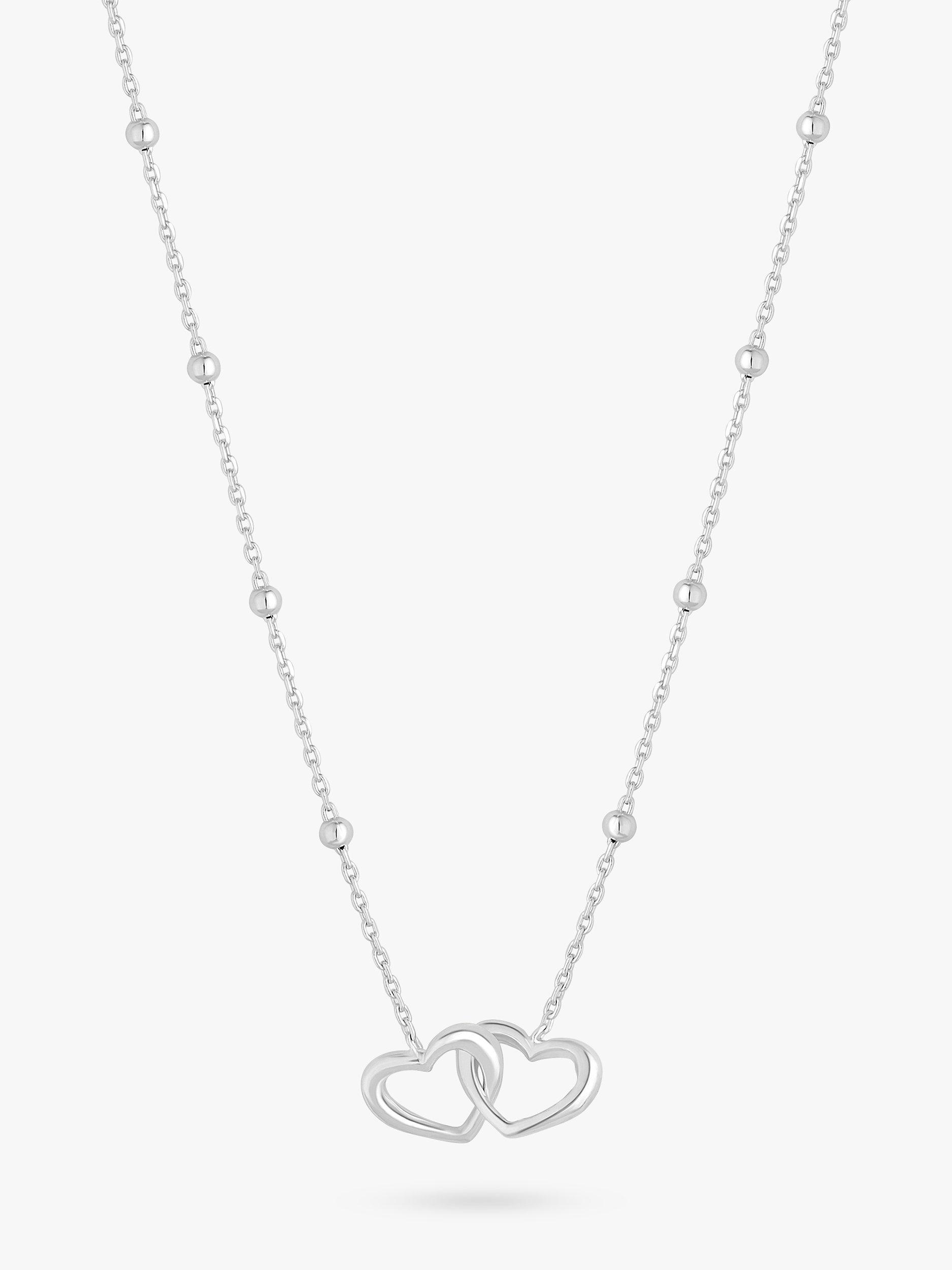 Product image 2 of 5, which shows Simply Silver Interlink Heart Necklace, Silver