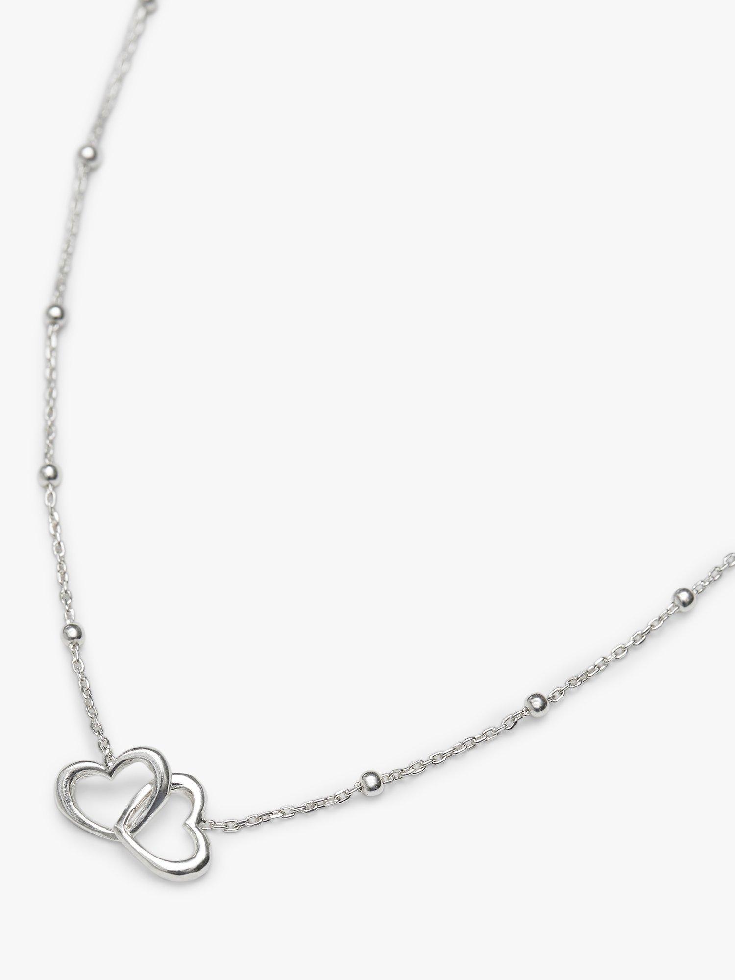 Product image 4 of 5, which shows Simply Silver Interlink Heart Necklace, Silver