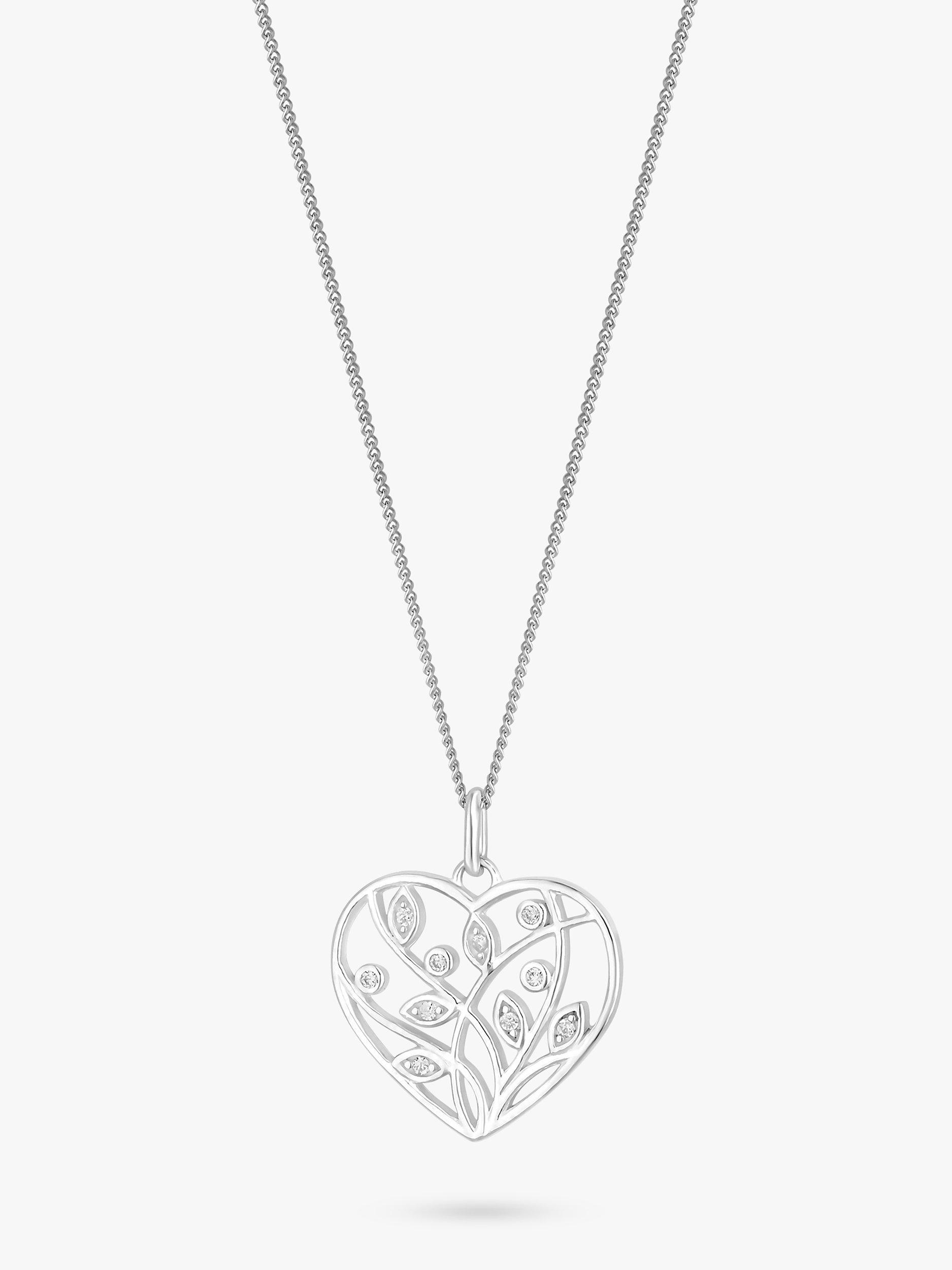 Product image 3 of 4, which shows Simply Silver Tree of Love Heart Pendant Necklace, Silver