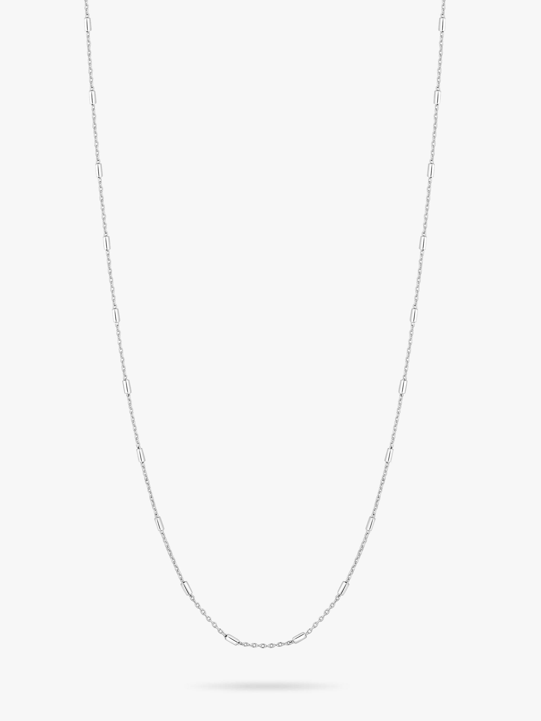 Product image 1 of 2, which shows Simply Silver Fine Station Chain Necklace, Silver
