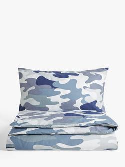 John Lewis Kids' Camouflage Pure Cotton Duvet Cover & Pillowcase Set, Multi