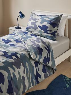 John Lewis Kids' Camouflage Pure Cotton Duvet Cover & Pillowcase Set - view 2, Multi