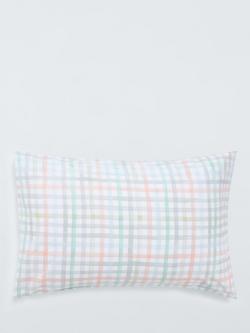 John Lewis Kids' Watercolour Gingham Pure Cotton Duvet Cover and Pillowcase Set, Multi - view 2, Multi