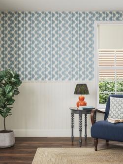 John Lewis Nyra Wallpaper, Lake Blue, Lake Blue