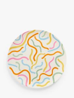 John Lewis ANYDAY Wiggle Melamine Picnic Dinner Plate, 25.5cm, Multi