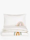 John Lewis Tufted Rainbow Pure Cotton Duvet Cover and Pillowcase Set, Single Set