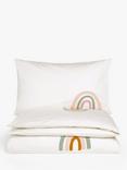 John Lewis Tufted Rainbow Pure Cotton Duvet Cover and Pillowcase Set, Single Set