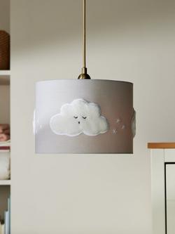 John Lewis Kids' Sleep Tight Embroidered Cloud Ceiling and Lampshade, Dia. 25cm, Grey