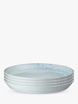 Denby Kiln Blue Stoneware Medium Plates, Set of 4, 21.5cm, Blue, Blue