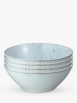 Denby Kiln Blue Stoneware Cereal Bowls, Set of 4, 16.5cm, Blue, Blue