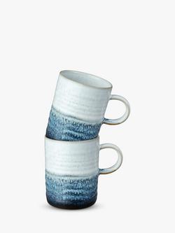Denby Kiln Blue Stoneware Mugs, Set of 2, 370ml, Blue, Blue