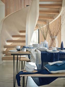 Denby Kiln Blue Stoneware Dinnerware Set, 12 Piece, Blue - view 2, Blue