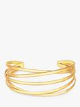Jon Richard Recycled Gold Plated Polished Weave Cuff Bangle, Gold