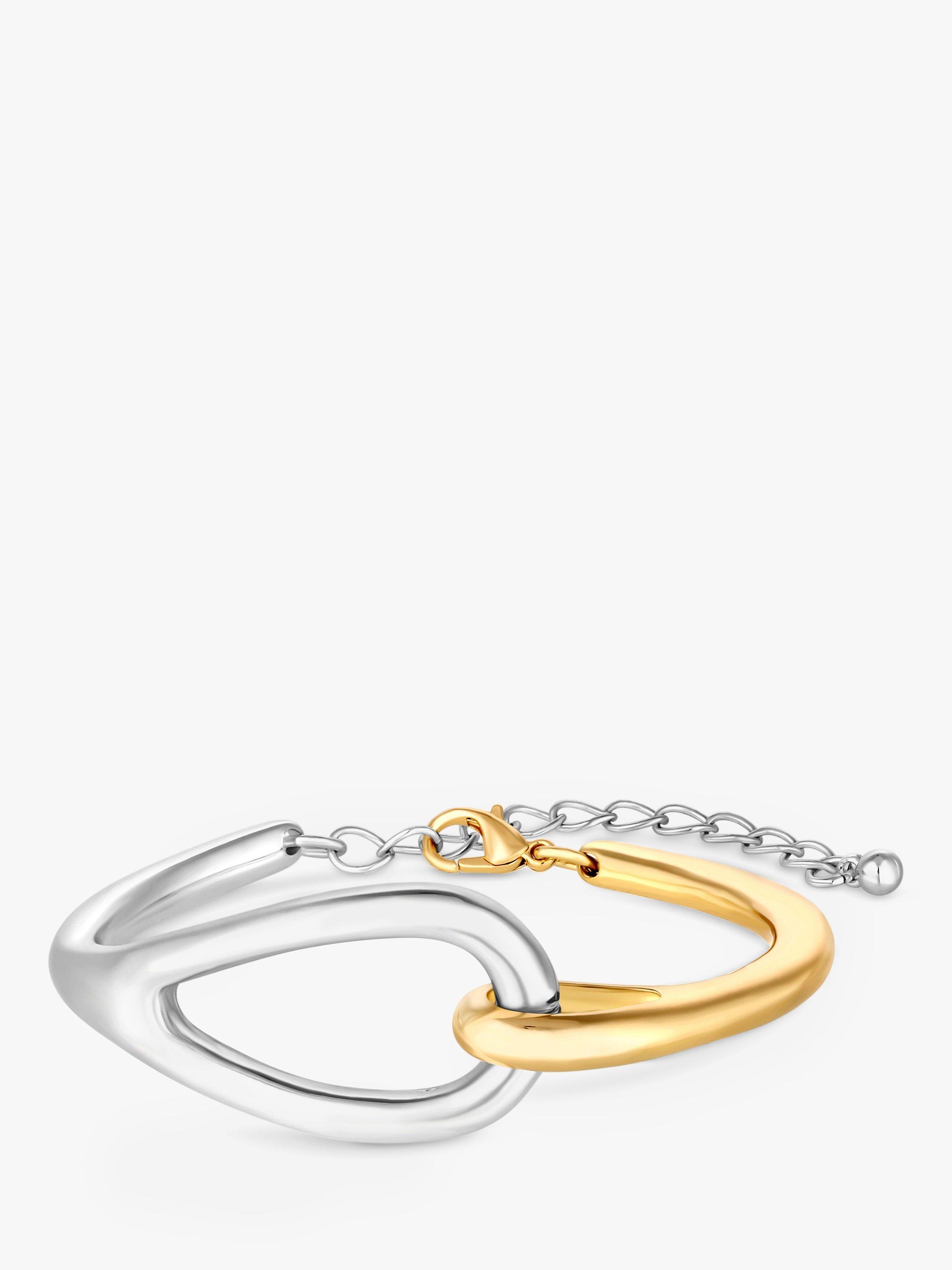 Jon Richard Two Tone Polished Cuff, Silver/Gold