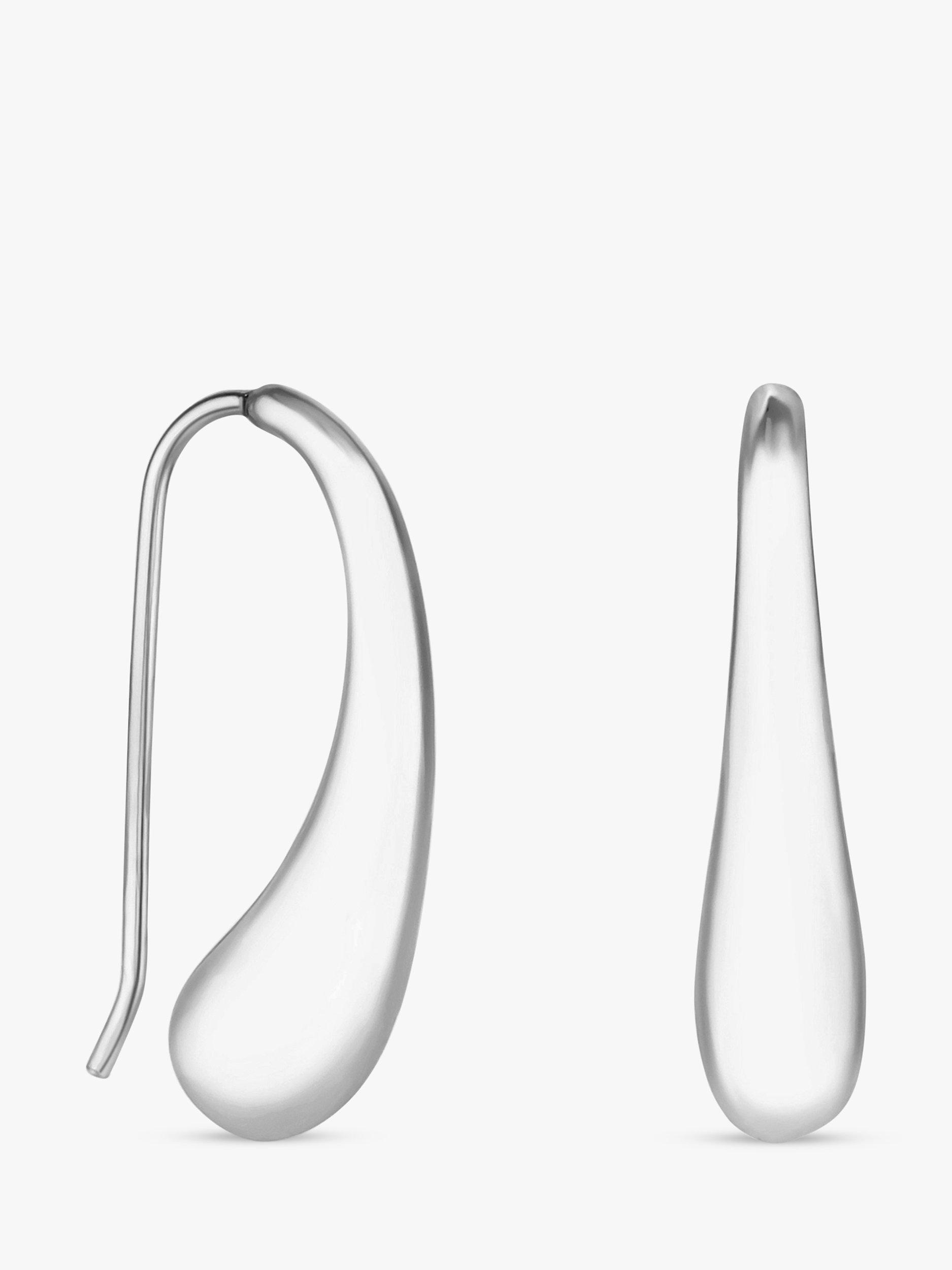 Product image 1 of 1, which shows Jon Richard Organic Tear Drop Earrings, Silver
