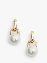 Jon Richard Pearl Mini Drop Earrings, Gold