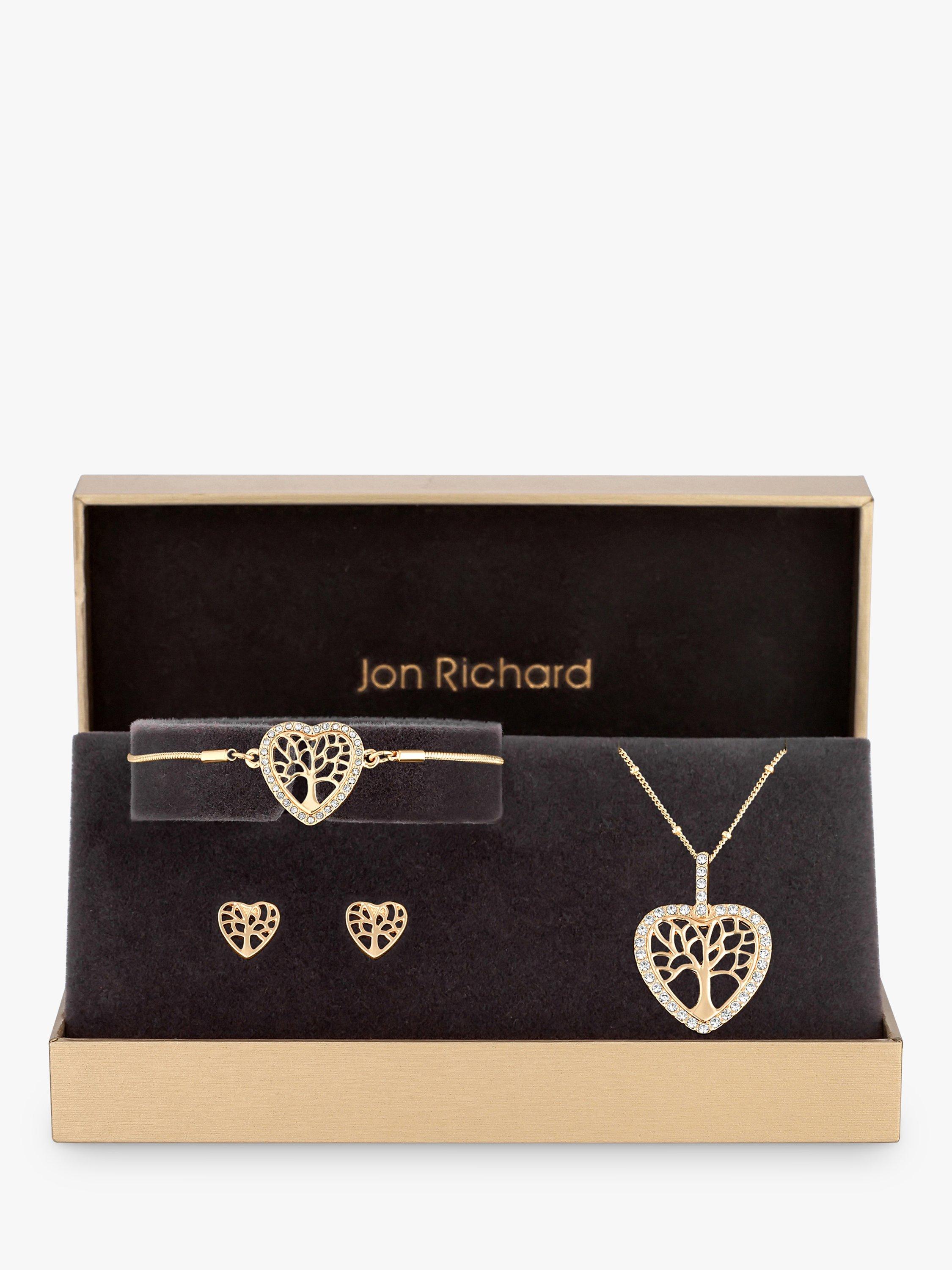 Jon Richard Tree of Life Heart Cubic Zirconia Stud Earrings Bracelet
