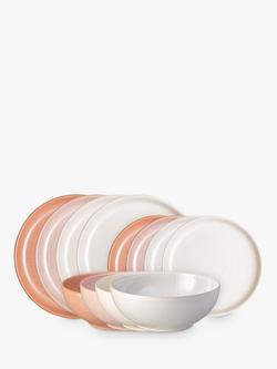 Denby Quartz Rose Stoneware Dinnerware Set, 12 Piece, Pink - view 2, Pink