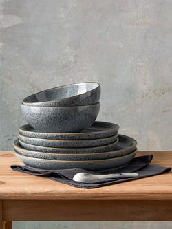 Denby Studio Grey Stoneware Coupe Dinnerware Set, 12 Piece, Grey - view 2, Grey
