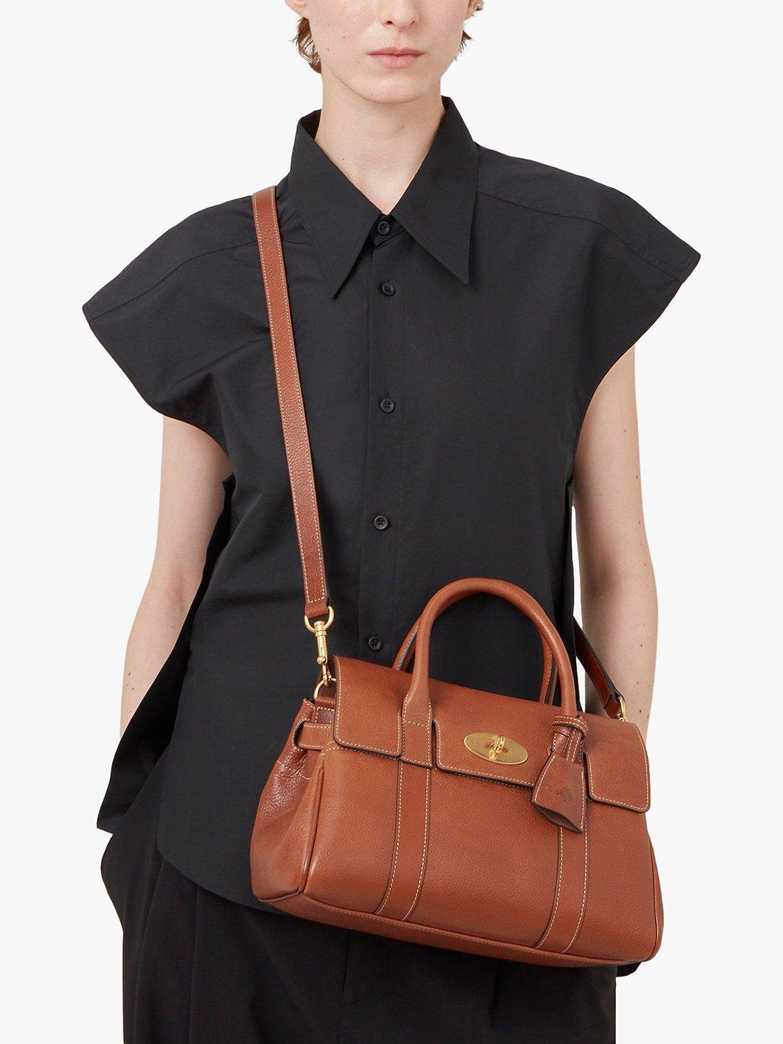 Product image 6 of 7, which shows Mulberry Bayswater Natural Vegetable Tanned Leather Satchel, Oak