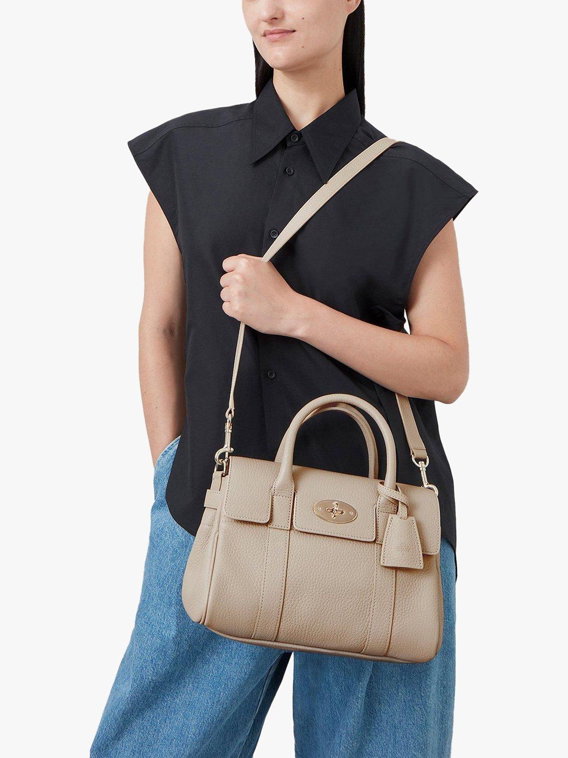Product image 6 of 7, which shows Mulberry Bayswater Heavy Grain Leather Satchel, Chalk